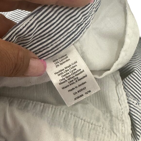 Talbots Petite Women Blue Striped Girlfriend Chino Pant SZ 10P Business Casual - Picture 4 of 10